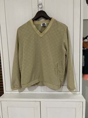 Vintage Haley Golf V-Neck Windshirt Pullover Jacket with All-Over H Logo Pattern